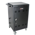 Mobile Charging Cart for Tablets Laptops 35-Device Capacity Matt Black Metal - Grand Goldman