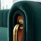 Contemporary Velvet Sofa Couch 84.25''W for Living Room, Green - Grand Goldman Shop