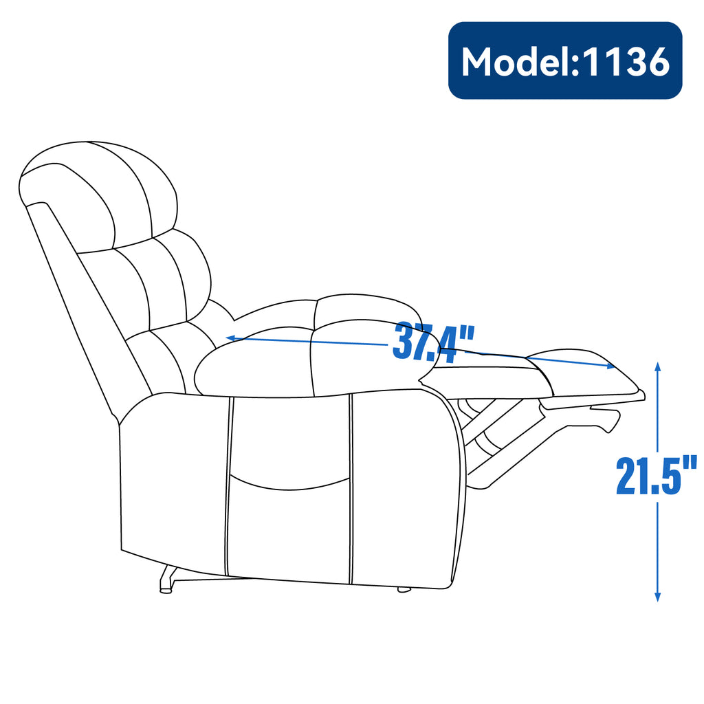 23' Seat Width and High Back Large Size Beige Chenille Power Lift Recliner Chair with 8-Point Vibration Massage and Lumbar Heating - Grand Goldman Shop