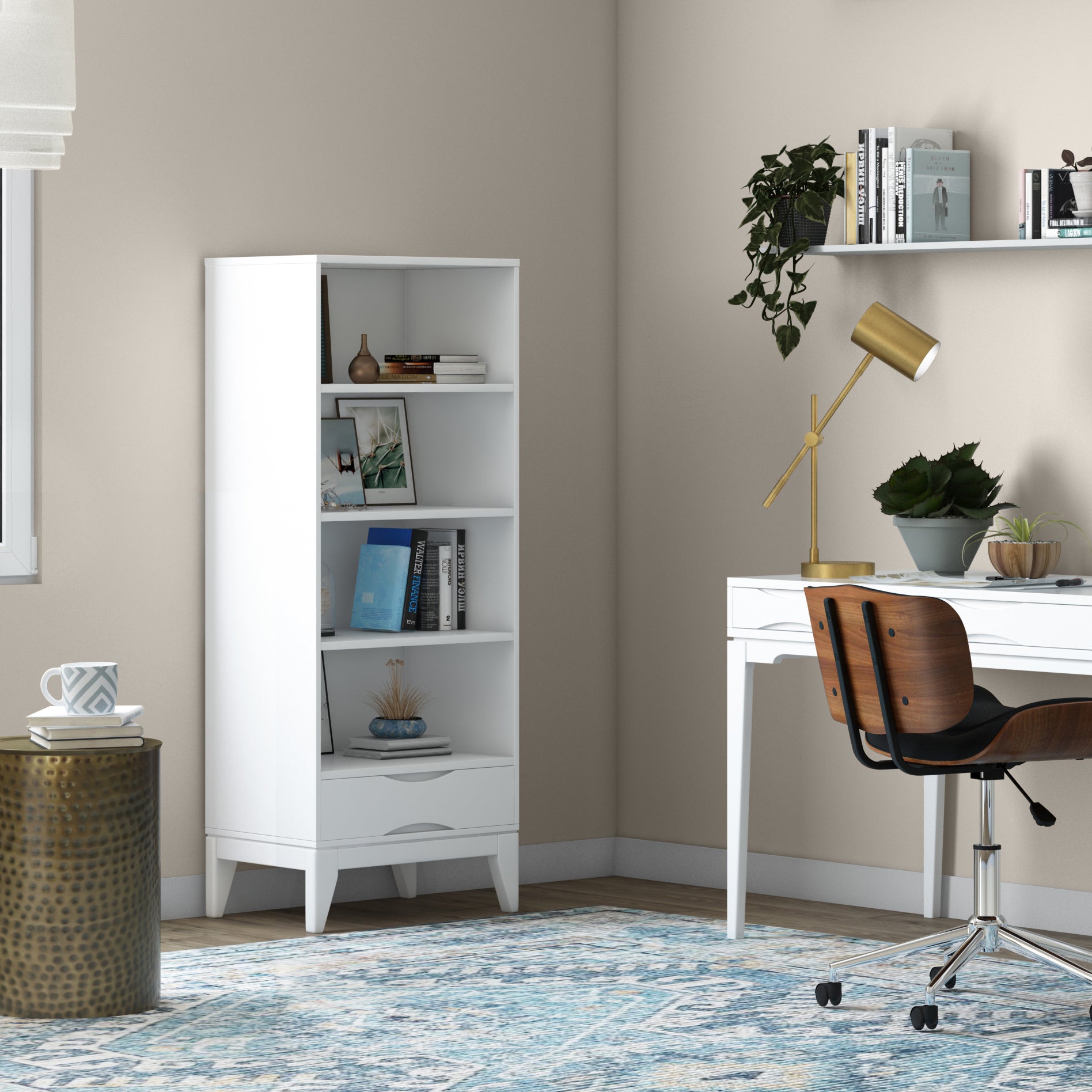 Harper Bookcase with Storage - Grand Goldman
