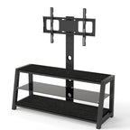 Wooden Storage TV Stand Black Tempered Glass Height Adjustable Universal Swivel Entertainment Center With Mount TV Stand,black - Grand Goldman Shop