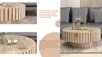 Modern minimalist circular coffee table 31.4'' with natural wood texture, stable and durable, enhancing spatial aesthetics suitable for living rooms, study rooms and offices. - Grand Goldman Shop