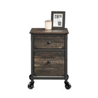 File Pedestal with Smooth-Glide Drawer, Dark Oak finish | Premium Home Decor - Grand Goldman