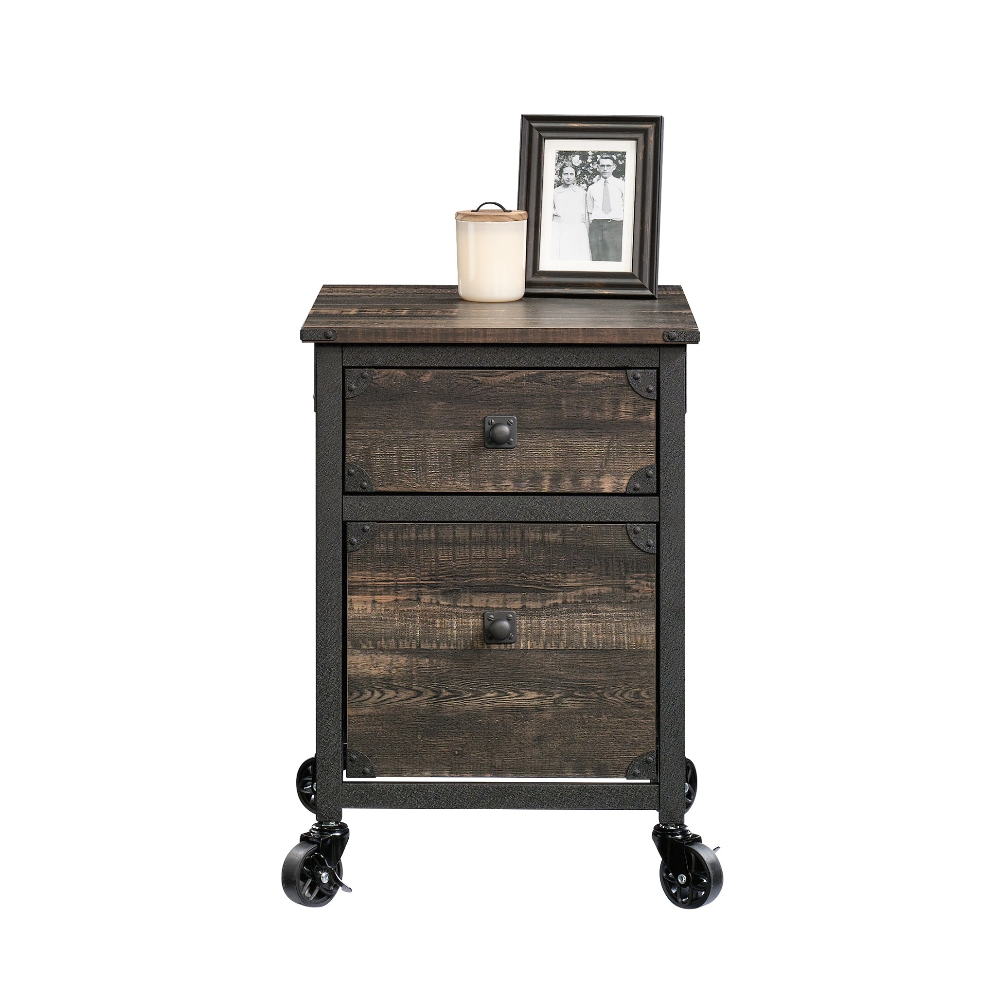 File Pedestal with Smooth-Glide Drawer, Dark Oak finish | Premium Home Decor - Grand Goldman