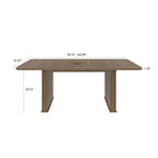 Modern Dining Table for 6-10 People, Wood Kitchen Table with Double Robust Pedestal, Wooden Dinner Table for Dining Room - Grand Goldman Shop