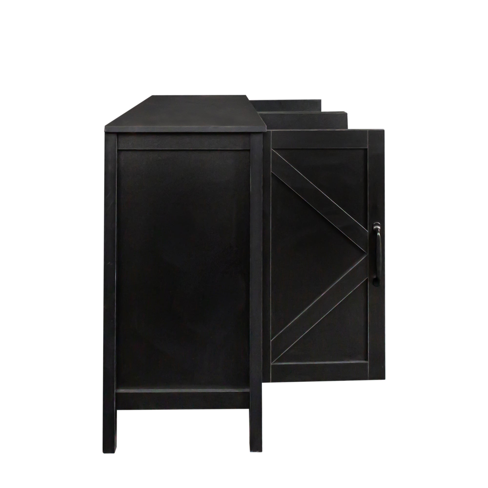 Cabinet with 4 Doors and 4 open shelgves,Freestanding Sideboard Storage Cabinet Entryway Floor Cabinet for Living Room Office Bedroom - Grand Goldman Shop