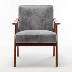 Mid-Century Modern Wingback Accent Chair with Solid Wood Frame and Extra-Thick Backrest – Lounge Chair for Living Room, Bedroom, or Reading Room - Grand Goldman Shop