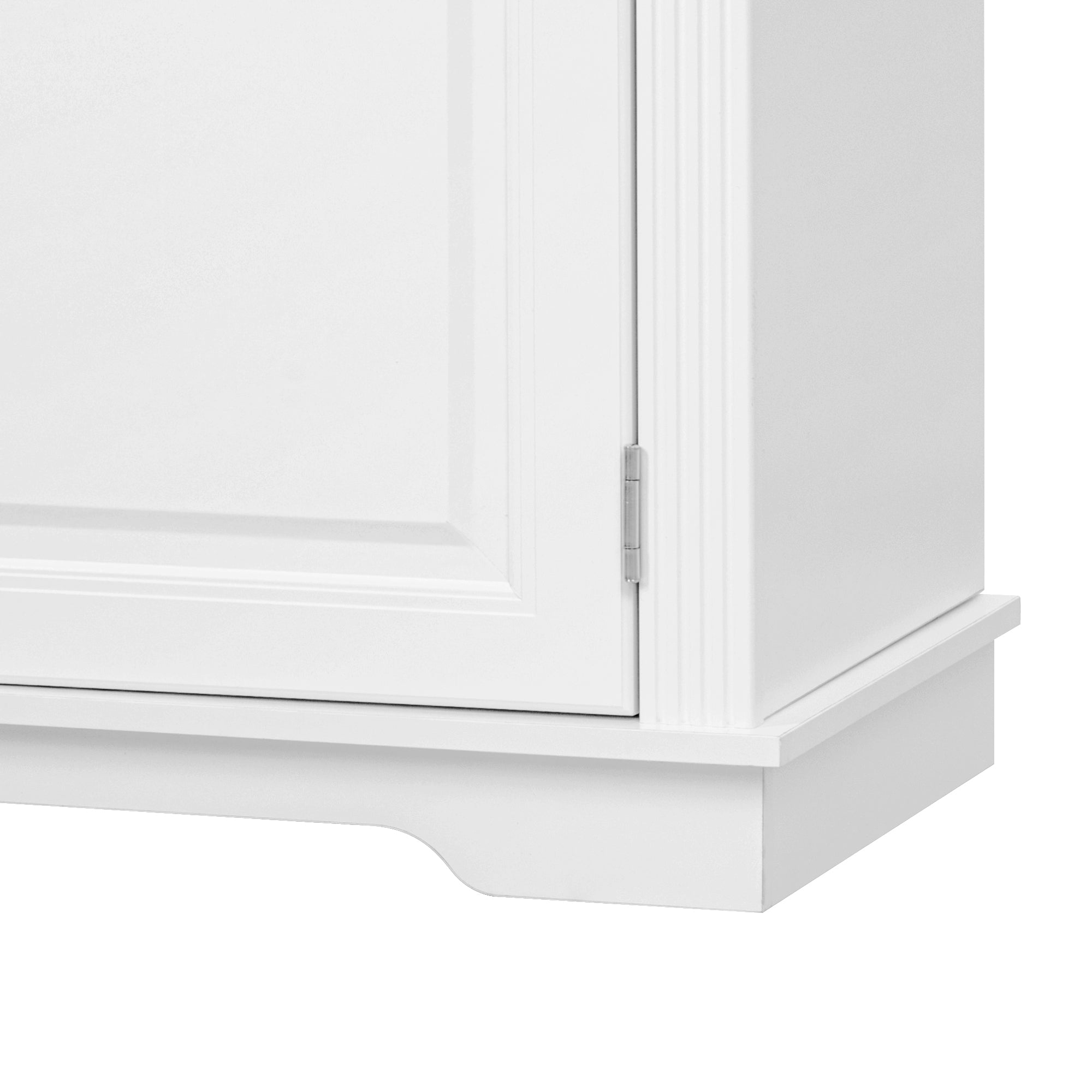 K&K 71' Tall Kitchen Pantry Cabinet with 3 Pull Out Cabinet Organizers, Farmhouse Embossed Texture Storage Cabinet with 6 Door Shelves, 2 Drawers, Freestanding Cupboard for Kitchen, Dining Room White - Grand Goldman Shop
