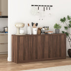 Buffet Cabinet with Storage, 62.60' Sideboard Cabinet with 4 Doors & Shelves, Wooden Kitchen Coffee Bar Credenza Storage for Living Room, Hallway Walnut - Grand Goldman Shop