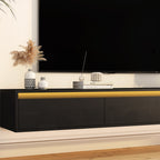 Floating TV Stand, Wall Mounted TV Shelf with Led Lights & Power OutletTV Cabinet for Black tv Stands for Living Room - Grand Goldman Shop