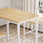 Dining Table Set, Bar Table with 2 Dining chairs, Kitchen Table Counter with Chairs, Industrial for Kitchen Breakfast Table, Living Room, Party Room,Natural and White,35.4″L x23.6″W x 29.7″H - Grand Goldman Shop