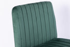 Green Velvet Criss Cross Armless Office Chair with Wheels - Comfortable & Stylish for Home Office, Meditation, and Makeup Use