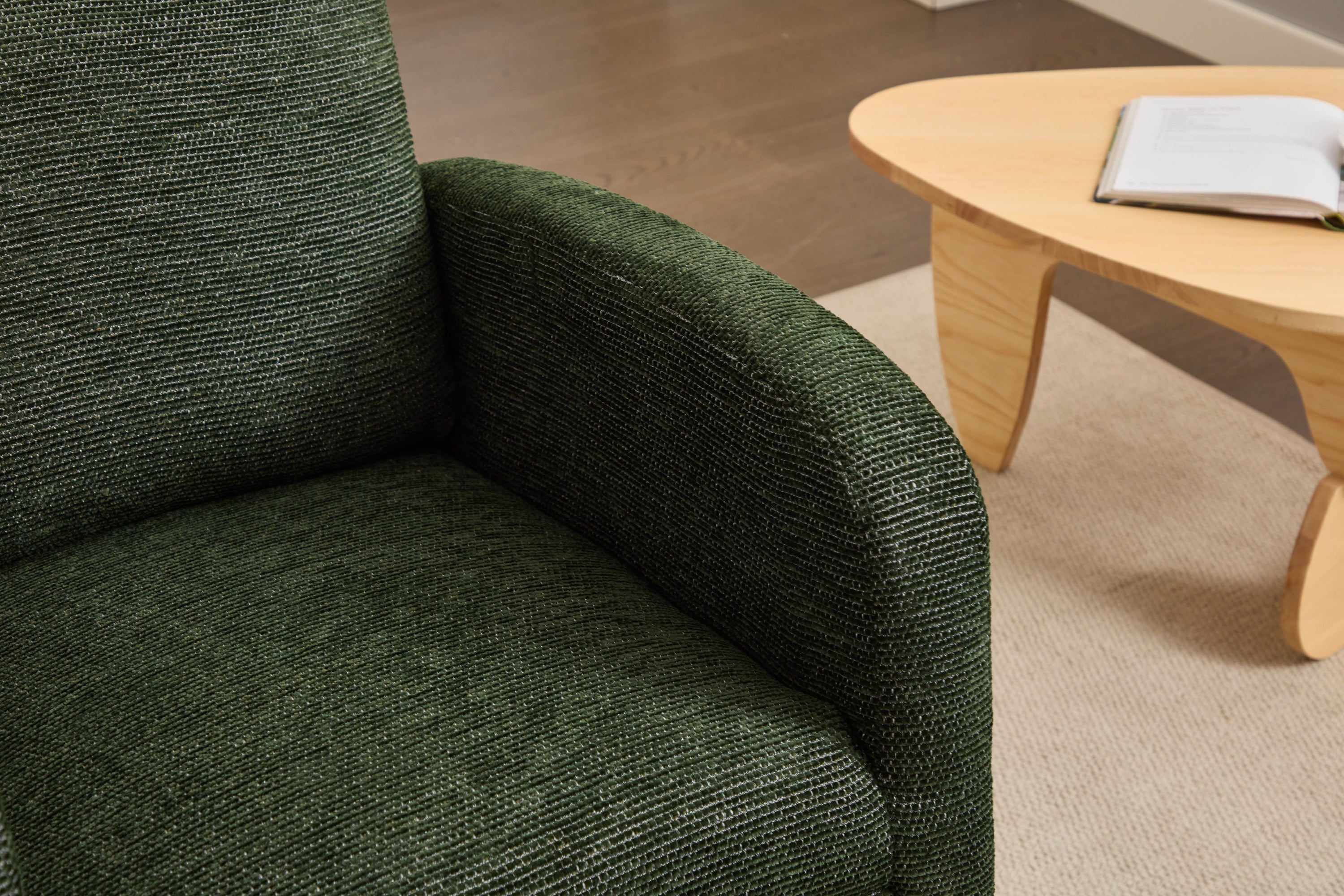 Modern Accent Rocking Chair Rocking Chair with Solid Wood Legs, Upholstered Nursery Glider Rocker, Comfy Armchair with Side Pocket, Living Room Lounge Arm Chair with High Backrest fabric - Grand Goldman Shop