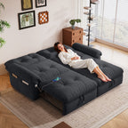 W3820S00027, a 77-inch convertible sofa bed, and a 2-in-1 piece suitable for both sitting and lying. Made of cloud-like fabric, it is applicable to living rooms, bedrooms and apart - Grand Goldman Shop