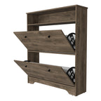 Shoe Rack Dublin, One Open Shelf, Two Extendable Cabinets, Dark Brown Finish - Grand Goldman Shop