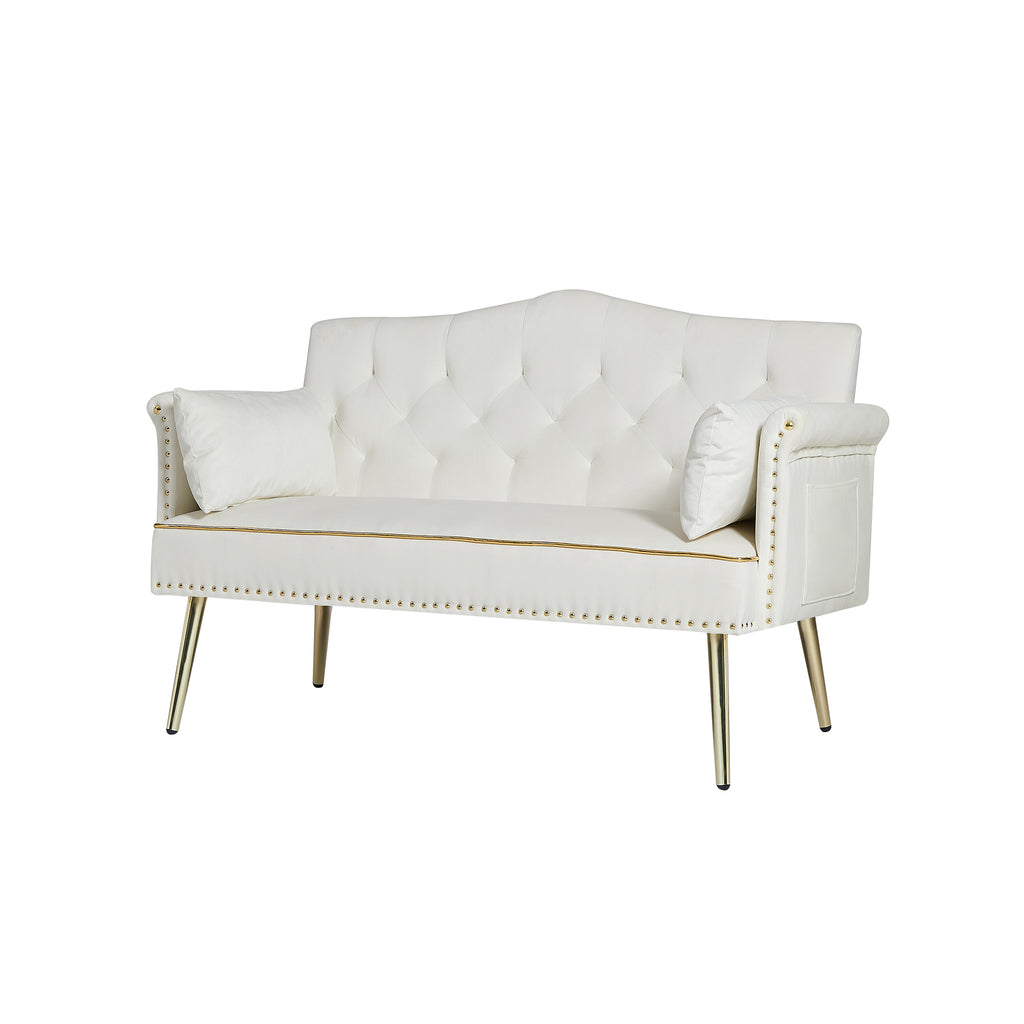 CREAM WHITE  2 SEATER SOFA - Grand Goldman Shop