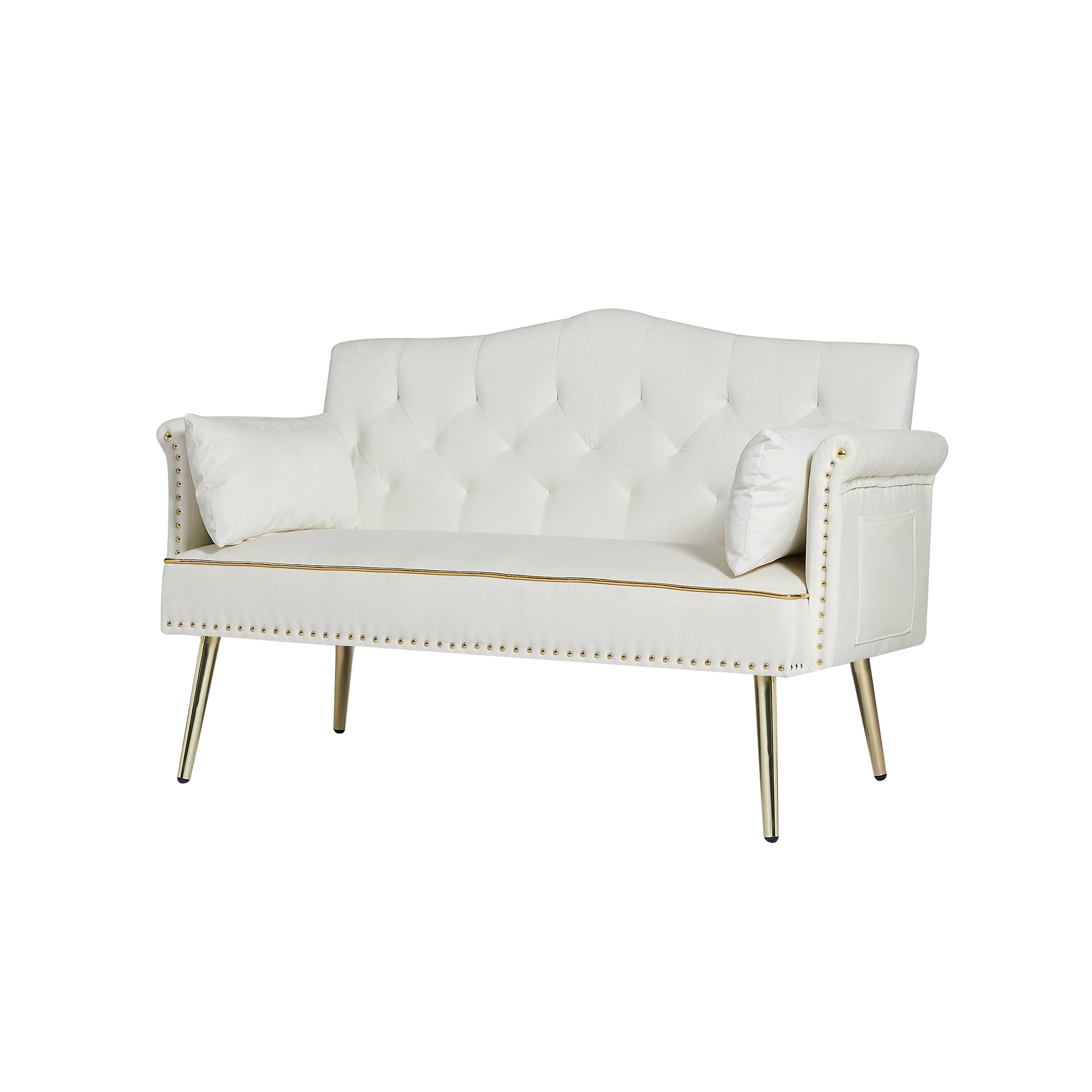 CREAM WHITE  2 SEATER SOFA - Grand Goldman Shop