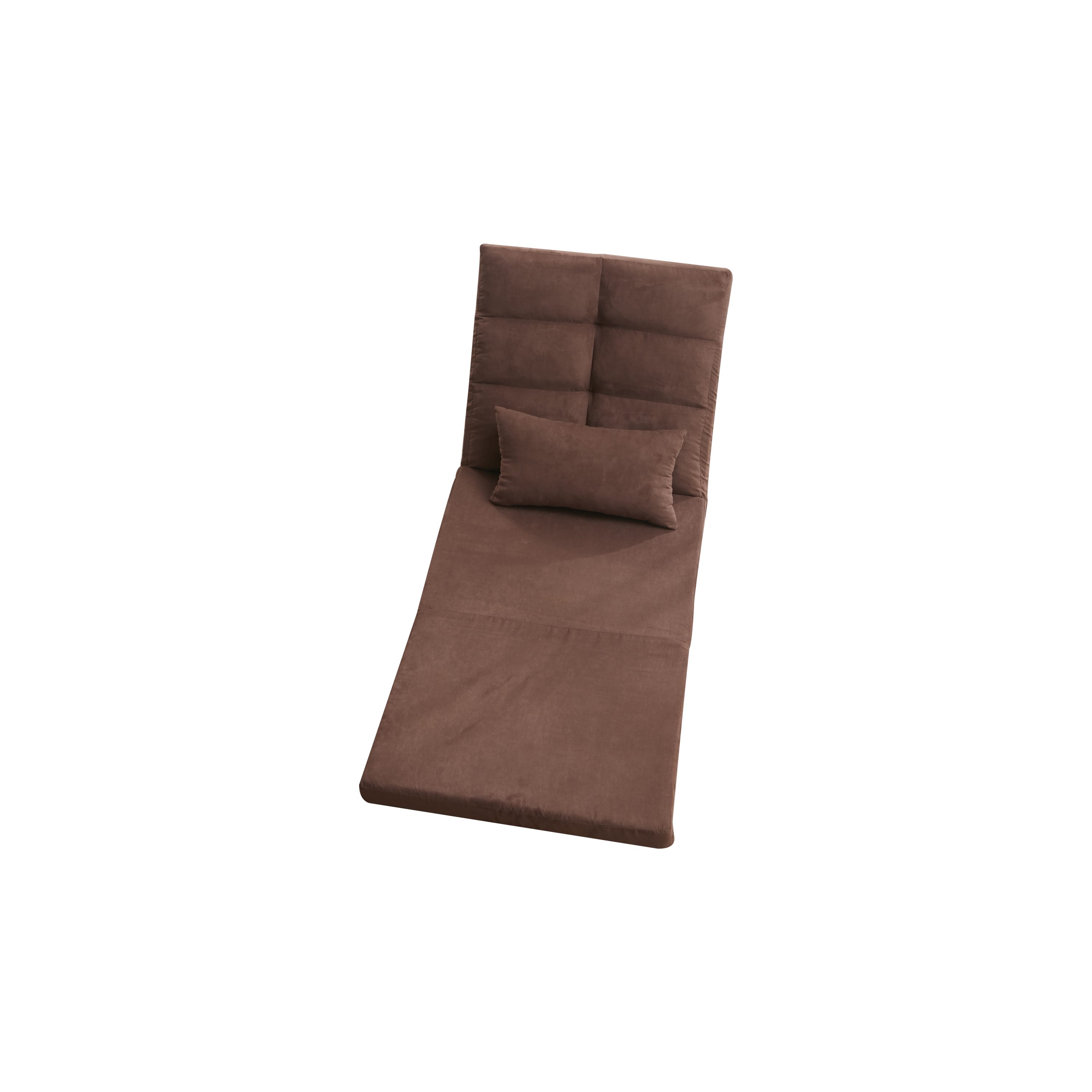 Modern Triple Fold-Down Brown Metal Frame Sofa Bed with 5 Reclining Positions and Pillow – Adjustable Upholstered Floor Couch for Gaming or Guest Room - Grand Goldman Shop