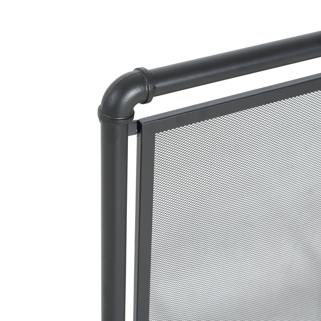 Celeste 1 Panel Iron Fireplace Screen 36' W x 29' H, Black - Grand Goldman Shop