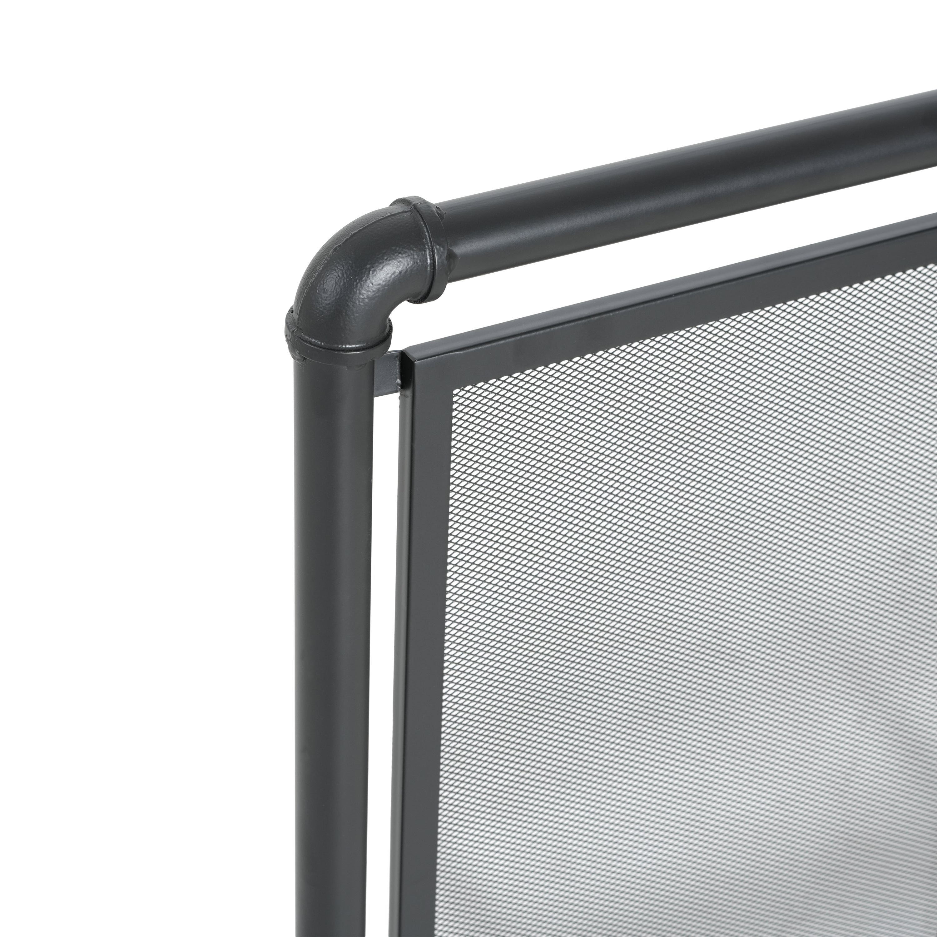 Celeste 1 Panel Iron Fireplace Screen 36' W x 29' H, Black - Grand Goldman Shop