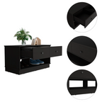 Hamilton Storage Bench, Two Open Shelves, Two Drawers -Black - Grand Goldman Shop