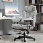 HOMCOM Executive Office Chair, 400LBS Big and Tall Office Chair with Foot Rest, Microfiber Computer Desk Chair with Lumbar Su