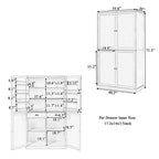 [Assembly Video Provided]TOPMAX 40.2x20x71.3inch High Freestanding Kitchen Pantry Large Cupboard Storage Cabinet with 2 Drawers, 2 Adjustable Shelves, 8 Door Shelves for Kitchen, Dining Room,Blue - Grand Goldman Shop
