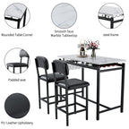 Kitchen Table Set, Dining Table and Chairs for 2, 3 Piece Dining Room Table Set with 2 Upholstered Chairs, Bar Dining Table Set for Small Spaces, Apartment, Breakfast, Pub, Rustic Black - Grand Goldman Shop
