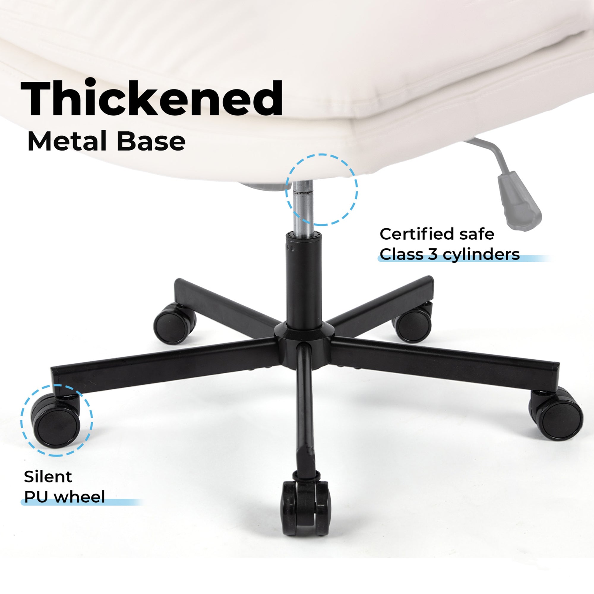UPGRADE! Larger Size 360° Swivel Home Office Desk Chair with Wheels - Grand Goldman