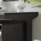 Home office desk with modesty panel and detached file cabinet on locking wheels with two drawers file drawer cubby shelf meta
