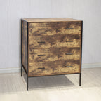 Industrial Style 4 Drawer Dresser,Rustic Brown Wood Storage Dresser Clothes Organizer with Sturdy Steel Frame, Chest with 4 Drawer, Storage Cabinet for Bedroom, Living Room - Grand Goldman Shop