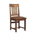 Solid Wood Leather Slatted Dining Chair - Grand Goldman