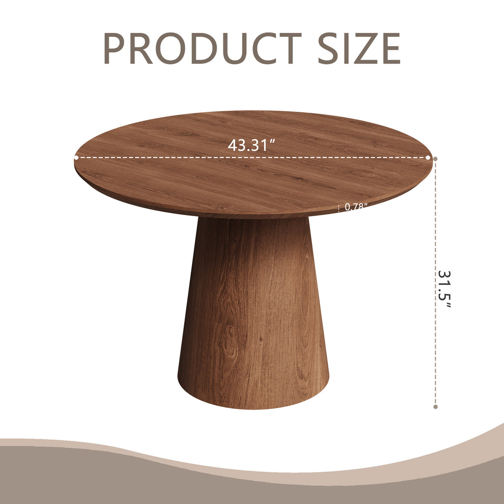43 inch circular dining table, modern minimalist round table, MDF grain dining table, one handle and two packs - Grand Goldman Shop