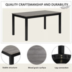 Modern 6-Piece Dining Table Set with Bench and Chairs for Dining Room or Kitchen – Light Grey & Black Two-Tone - Grand Goldman Shop