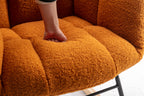 050-Teddy Fabric Rocking Gilder Nursery Chair For Living Room Indoor,Caramel - Grand Goldman Shop