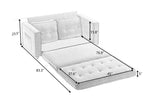 3 Fold Sofa,Convertible Futon Couch sleeper sofabed,Space saving loveseat,Pull Out Couch Bed for Living Room,Dark Gray & Light Gray & Beige,Velvet linen fabric - Grand Goldman Shop