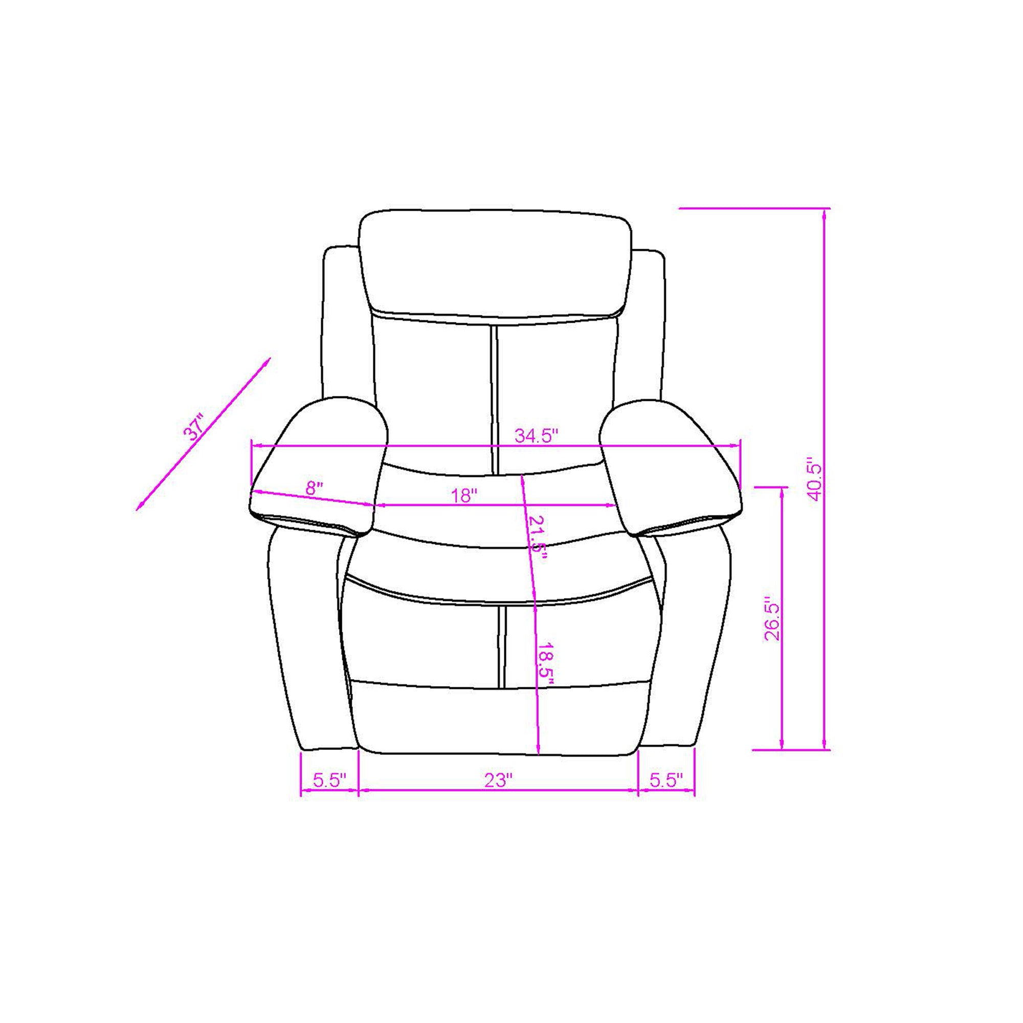 Blanche Black 3PC Reclining Sofa and Loveseat and Glider Recliner with LED Lights and Speakers in Black Upholstered Fabric, Medium Firm Seating, 3-Piece Set - Grand Goldman Shop