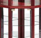 Glass Cabinet Lighted Corner Cabinet Corner Display Curio Cabinet, Glass Display With Light(Included)Bar Cabinet,Wine Cabinet with Adjustable Glass Shelves Carved Decoration Cherry Light(Included) - Grand Goldman Shop