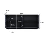 Buffet Cabinet with Storage ,4 Doors Modern Accent Storage Sideboard,Luxurious Floor Cabinet Buffet with Freestanding Anti Dumping for Kitchen, Living Room, 59' Wide Rectangular Sideboard (Navy Blue) - Grand Goldman Shop