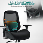 Big and Tall Office Chair with Wide Thick Seat Cushion for Heavy People Ergonomic Computer Mesh Desk Chairs with 4D Armrests,