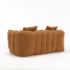 Cozy Beanbag Chair with High Resilience Foam Core for Two - Yellow Chenille, 66x35x25 inches - Grand Goldman Shop
