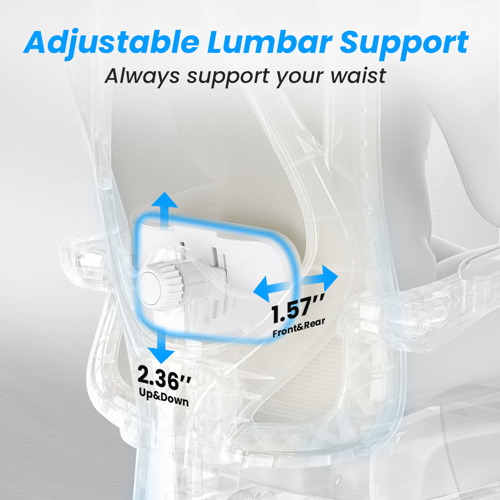 Ergonomic Office Chair with Footrest, Mesh Office Desk Chair with Headrest, High Back Computer Chair with Adjustable Lumbar S