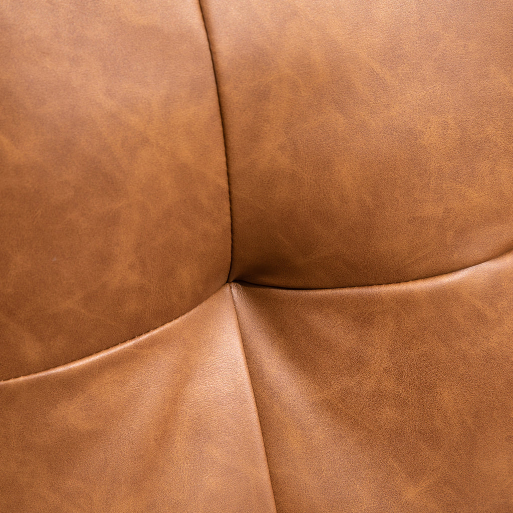 HOMCOM 51' Wide Loveseat with Armrest, 2-Seater Tufted PU Leather Double Sofa, Brown - Grand Goldman Shop