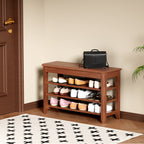 Adjustable shoe-changing bench, storage bench, hidden storage. With a load-bearing capacity of up to 550 pounds, suitable for bedrooms and corridors. 100% solid wood. - Grand Goldman Shop