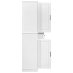 K&K 71' Tall Kitchen Pantry Cabinet with 3 Pull Out Cabinet Organizers, Farmhouse Embossed Texture Storage Cabinet with 6 Door Shelves, 2 Drawers, Freestanding Cupboard for Kitchen, Dining Room White - Grand Goldman Shop