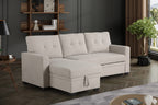 Convertible Upholstered Sectional Sofa with Pull-out Chaise - Grand Goldman Shop