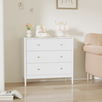3 Drawer Dresser Chest, Modern White Storage Cabinet, MDF Wood Organizer for Bedroom, Living Room, Entryway, Small Space Furniture - Grand Goldman Shop