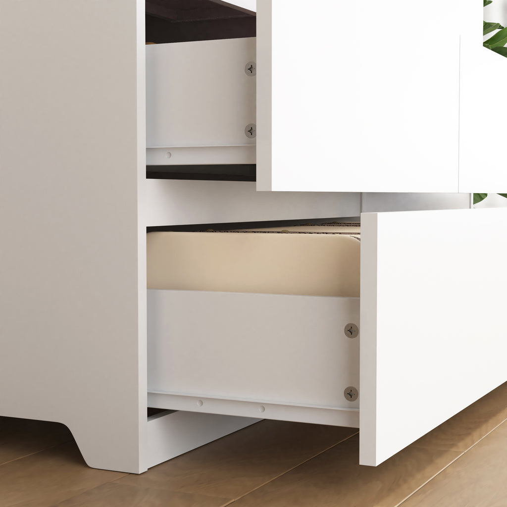 6 Drawer Storage Cabinet ,Dresser, Wood Storage Tower Clothes Organizer, Wide Chest of 6 Drawers, Large Storage Space for Bedroom, Hallway, Entryway Living Room White - Grand Goldman Shop