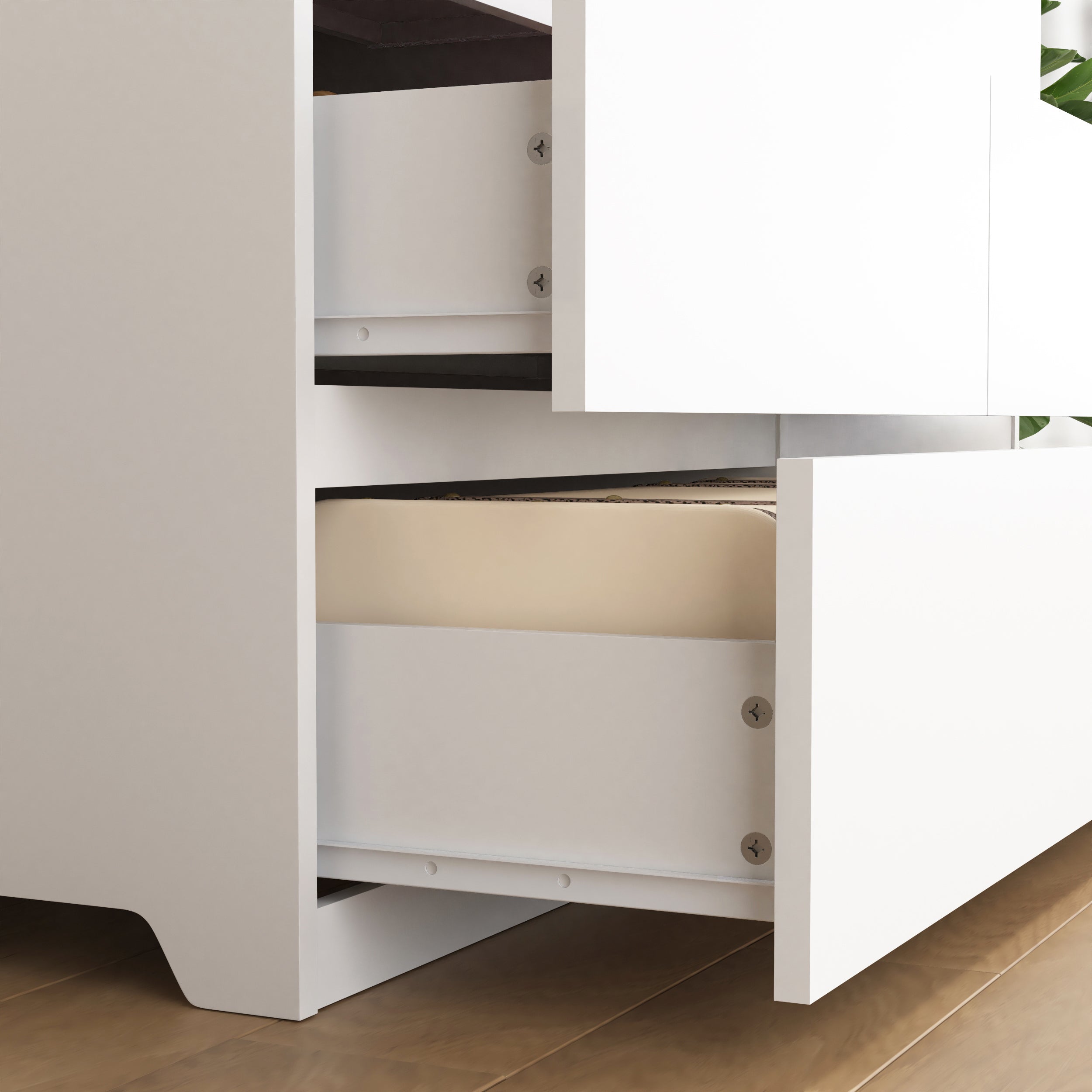 6 Drawer Storage Cabinet ,Dresser, Wood Storage Tower Clothes Organizer, Wide Chest of 6 Drawers, Large Storage Space for Bedroom, Hallway, Entryway Living Room White - Grand Goldman Shop
