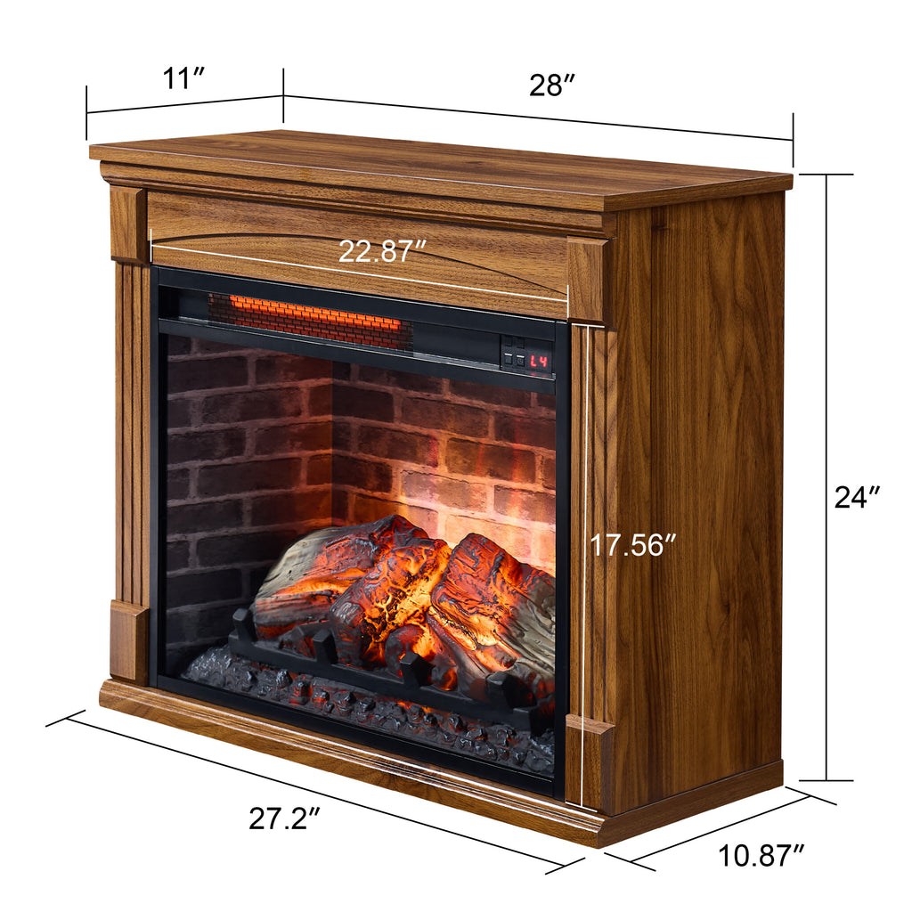 28 inch TV media entertainment center With electric fireplace - Grand Goldman Shop